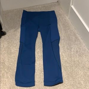 lululemon blue polka dot mesh leggings